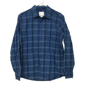 American Eagle Men's Blue Plaid Shirt Size M